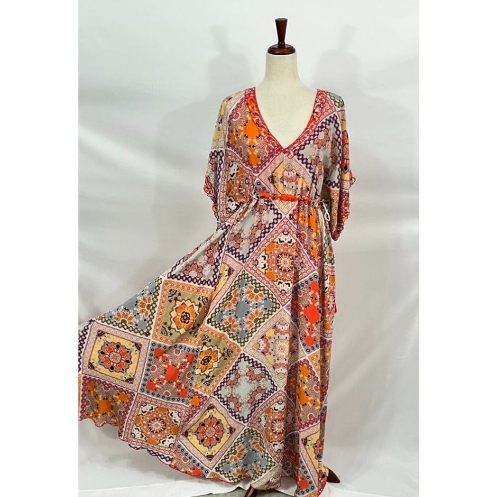 Johnny Was Multicolor Geometric Patchwork Maxi Dr… - image 7
